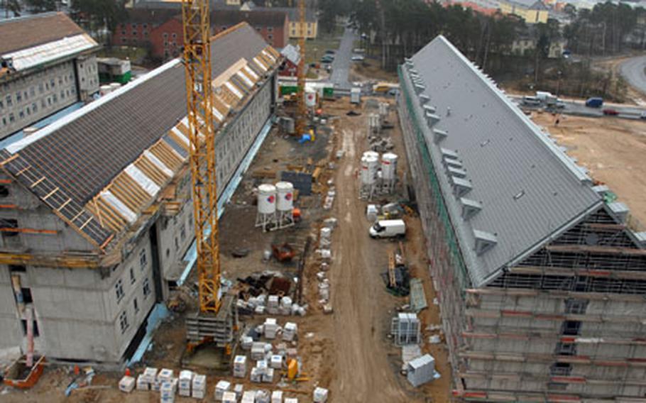 Construction is on time on for eight new barracks that will be ready for soldiers arriving at Grafenwöhr this fiscal year.