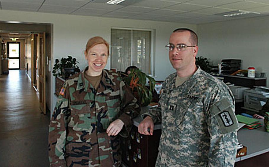 With the opening of an expanded and renovated veterinary clinic at RAF Feltwell, Army Capts. Mary Sprangel and Jeremy Bearss are ready to assist with all pet-related maladies.