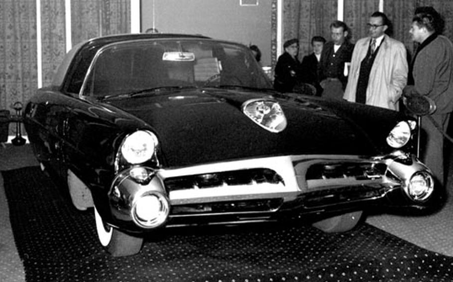 The one-of-a-kind Ford X100, with a $100,000 price tag, is displayed during a European tour that also took it to auto shows in London and Paris.