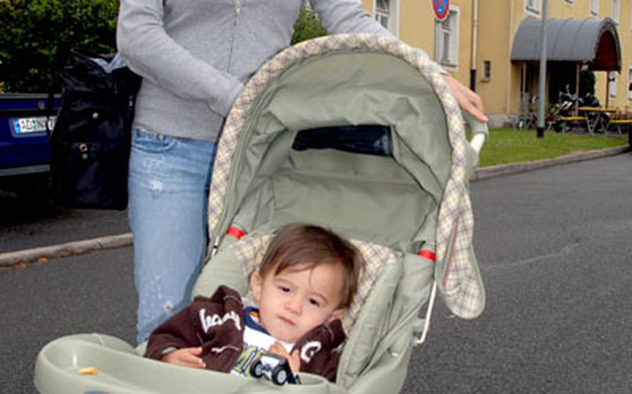Carol Moreno, a 2nd Cavalry (Stryker) Regiment spouse, and her 15-month-old son, Matthew, have lived at Vilseck’s on-post hotel, the Kristall Inn, since they arrived in Germany on May 9.