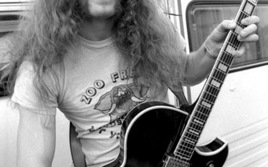 Ted Nugent, backstage at the Rottweil Rock Circus in August, 1976.
