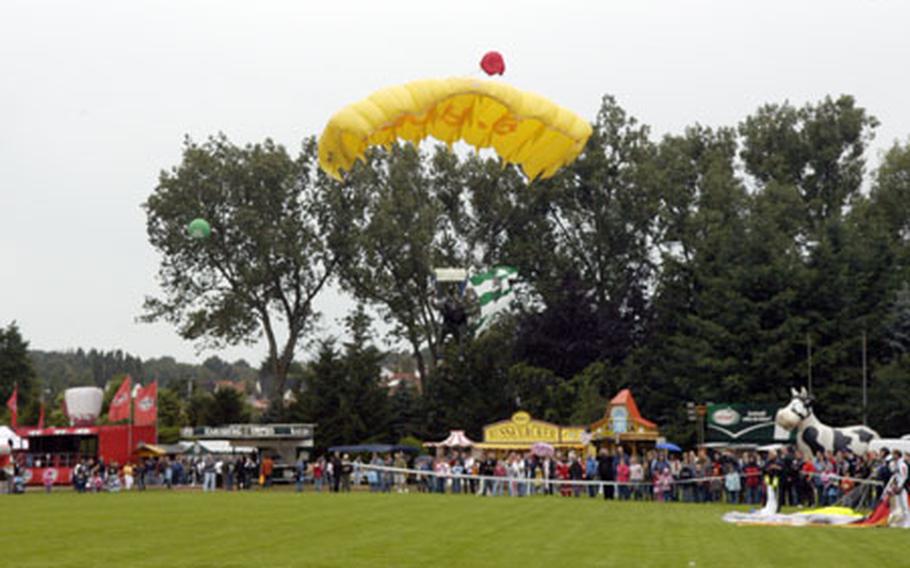 Rheinland-Pfalz Days - an annual three day festival - kicked off Friday with sky divers dropping down on Baumholder, which is the host city for this year's state fair.