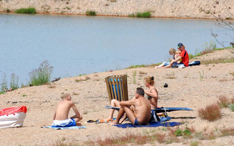 Grafenwohr locals enjoy a sunny day at "the beach."