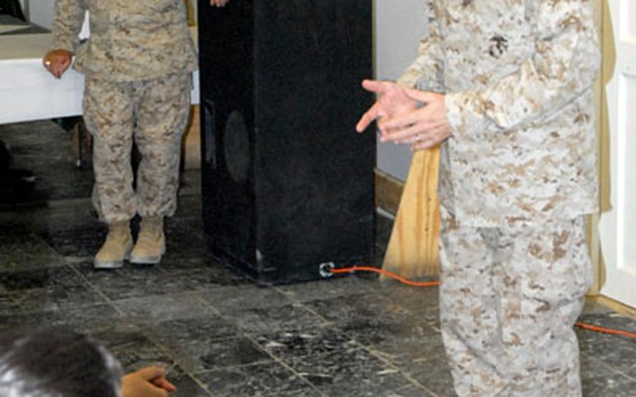 Gen. Peter Pace addresses soldiers of the 173rd Airborne in Afghanistan