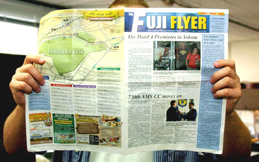 Even though Yokota Air Base's Fuji Flyer newspaper was discontinued on June 1, a local contractor began printing The Fuji Flyer on June 29.
