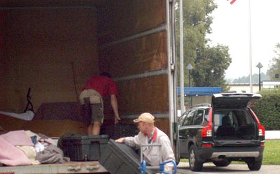 Movers get to work Monday packing out one of the last families to leave Büdingen, Germany, home of the 1st Squadron, 1st U.S. Cavalry Regiment. The Army’s last division-level cavalry unit, not to mention its oldest and most-decorated, inactivated in April.