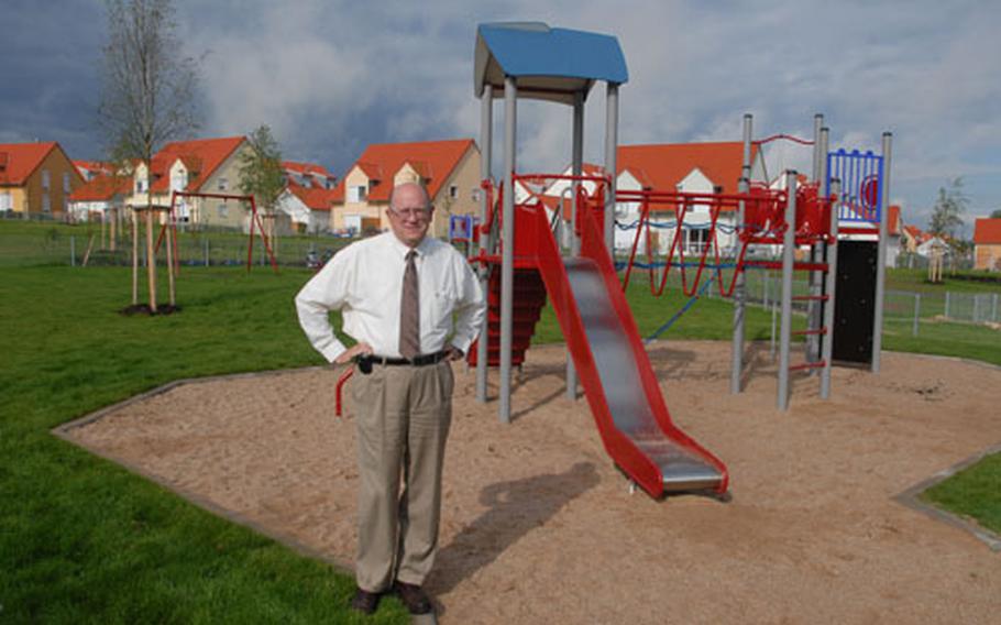 Tom Hays, Grafenwohr director of public works, says a layer of topsoil will shield residents at the new Netzaberg off-post housing area from lead content in the ground.
