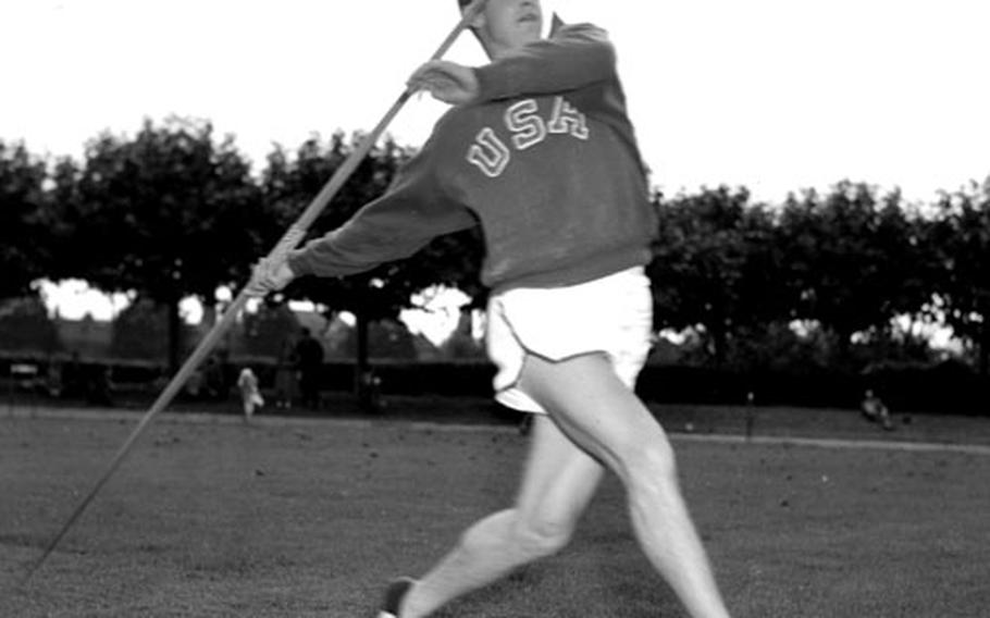 Steve Seymour threw the javelin 203 feet, 11 inches at Frankfurt.
