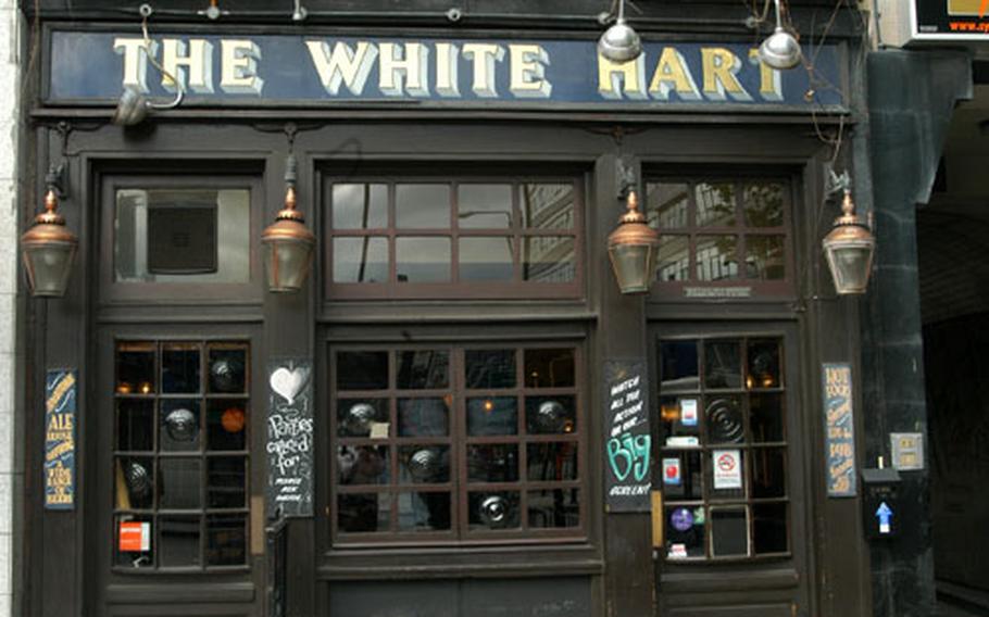 The exterior of the White Hart pub.