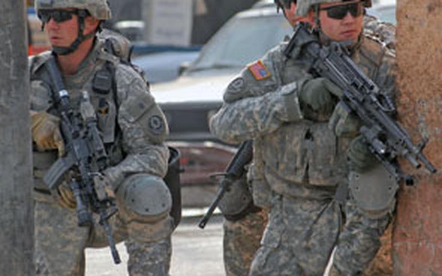 2nd Cavalry (Stryker) Regiment soldiers on patrol in Baghdad last month.