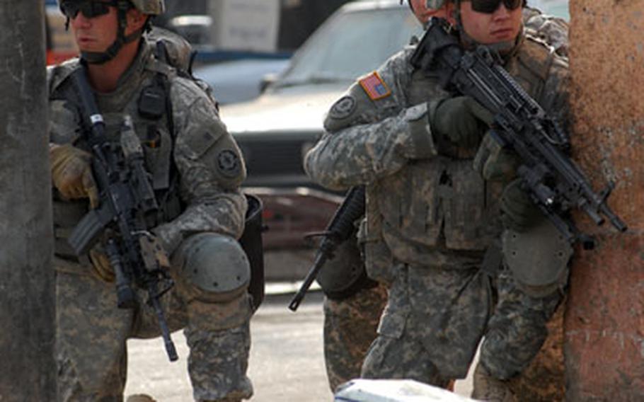 2nd Cavalry (Stryker) Regiment soldiers on patrol in Baghdad last month.