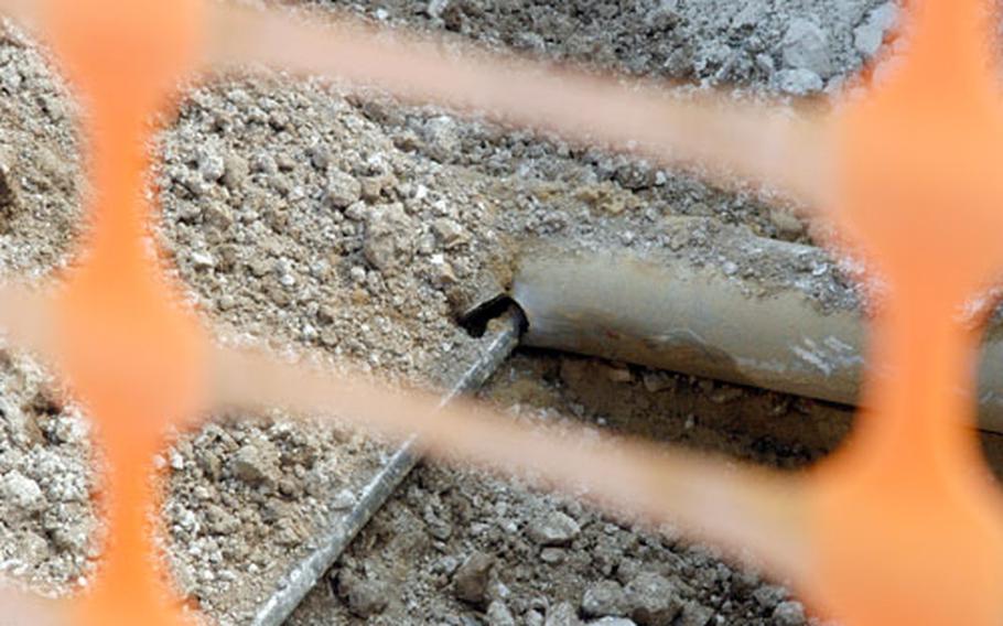 A jet fuel line was ruptured at RAF Mildenhall in England in April.