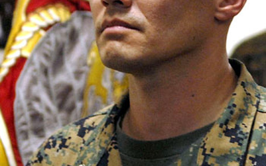 Lt. Col. William H. Seely III receives a Bronze Star medal with Combat &#39;V&#39; at a ceremony held at Camp Hansen Jan. 8.