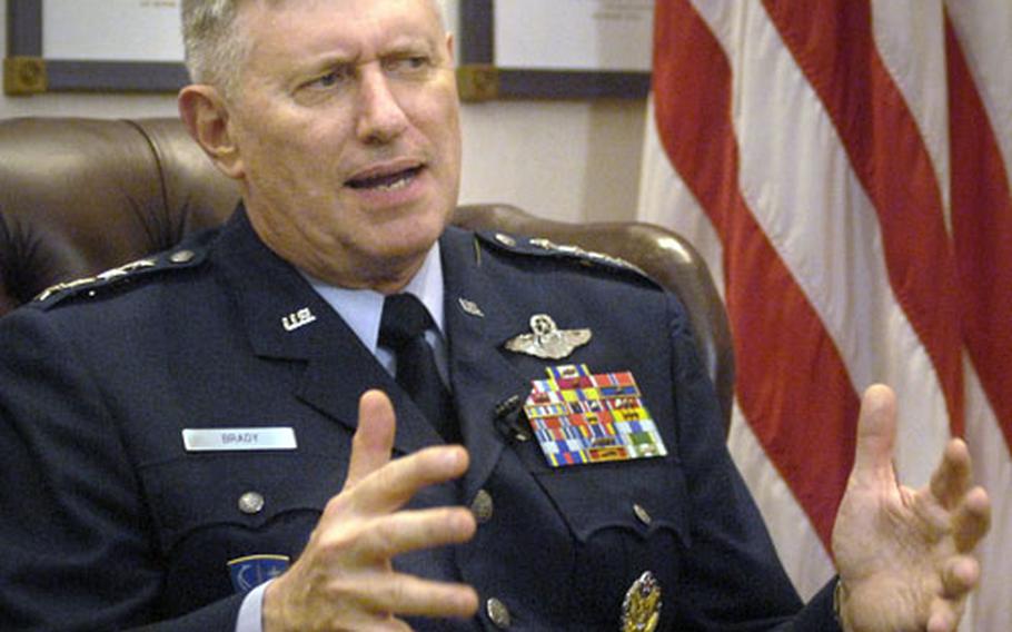Gen. Roger Brady, the new commander of U.S. Air Forces in Europe and NATO Allied Air Component Command, said his goals for the command are simple but not without challenges: continue to work with NATO partners, find ways to work smarter, and build relations with other foreign militaries in places such as Africa.