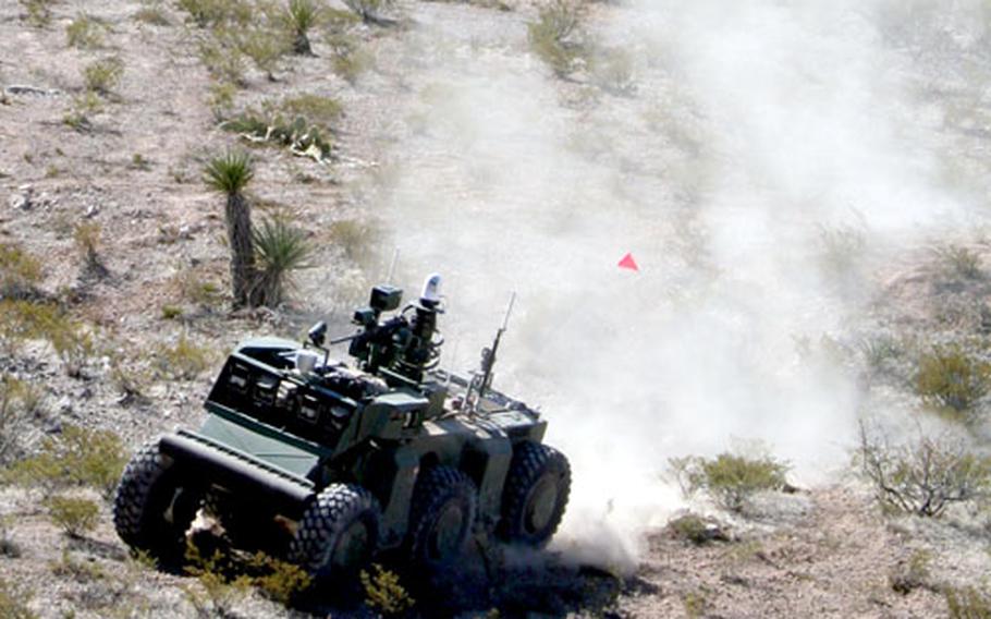 The Crusher rolls through the Texas desert.