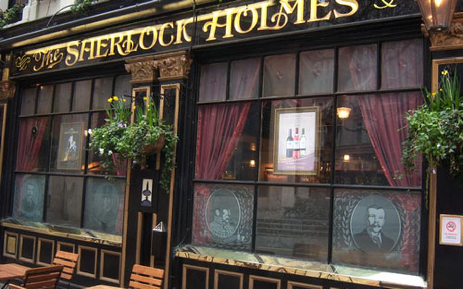 The Sherlock Holmes pub is near Trafalgar Square and The Sherlock Holmes Museum.