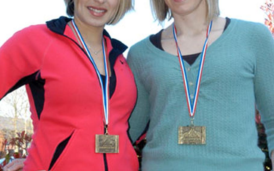 A few months ago, Courtney Arnett, left, and Kelly Ewert decided they wanted to run the Marathon de Paris 2008 and began training.