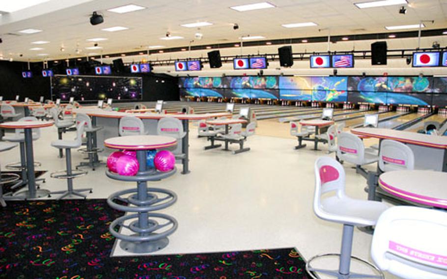 The new bowling and entertainment center, Strike Zone, at Marine Corps Air Station Iwakuni.