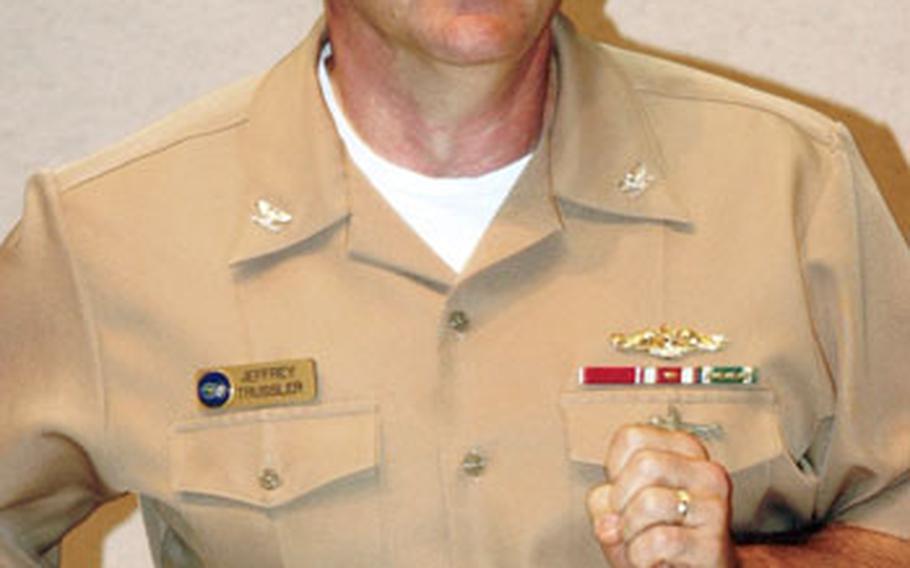 Navy Capt. Jeff Trussler took command Friday of Task Force 69 under the Navy’s 6th Fleet. Trussler assumed command from Rear Adm. Joe Leidig Jr.