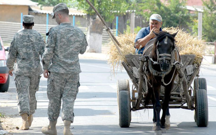 U.S. soldiers in Romania have to adjust to a culture that still relies on the horse and cart as a mode of transportation. About 900 U.S. soldiers are training in Romania and neighboring Bulgaria this summer.