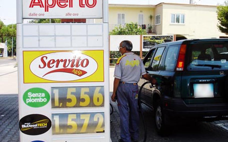At the pumps, the price for diesel seems on par with the price for unleaded, but Americans serving in Italy have grumbled that through the coupon program, the cost is much higher for diesel than unleaded. Starting on Friday, the August price for diesel will be 91 cents higher per gallon than for unleaded. The reason, a Navy official explained, is because in Italy, the tax for diesel is less than for unleaded, but the production cost is higher. Coupon users don't pay the tax, but they do pay for the higher production cost.