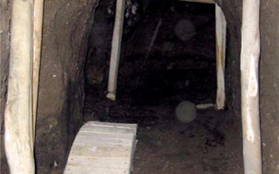 According to officials, U.S. soldiers, acting on a report of a planned bomb attack against Mosul Provincial Hall by way of a tunnel system, found the tunnel and arrested two in what the U.S. commander in northern Iraq called an “evil deed.”