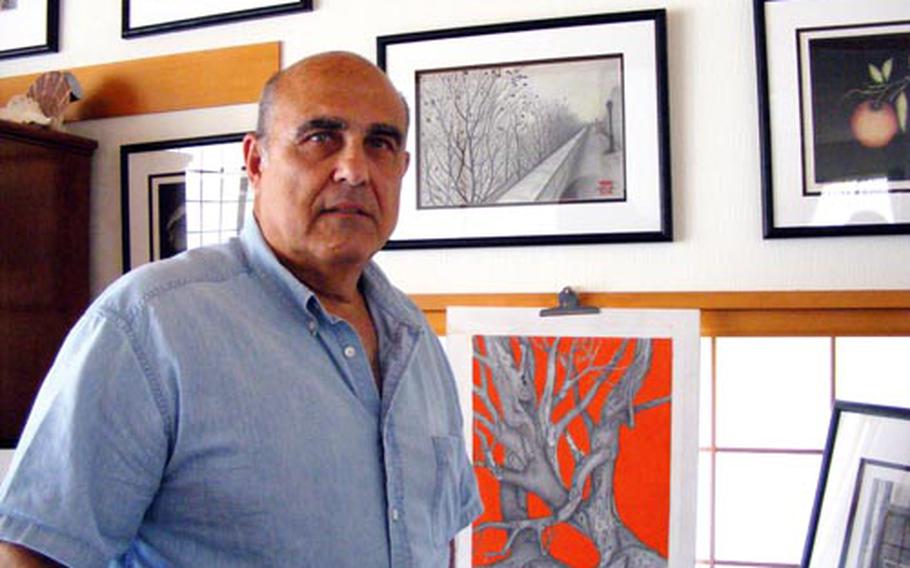 Okinawa artist Jerry Ceglia shows some of his recent work in graphite.