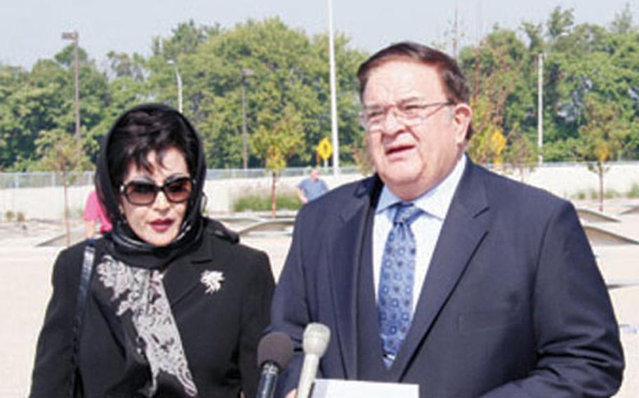 Afghanistan Minister of Defense Abdul Rahim Wardak speaks to reporters after touring the new Pentagon Memorial on Monday. Wardak estimates between 10,000 and 15,000 full-time insurgents are fighting in Afghanistan.