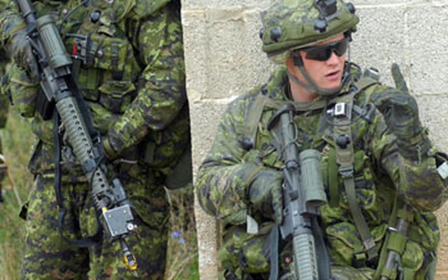 Canadian soldiers train at Hohenfels on Monday.