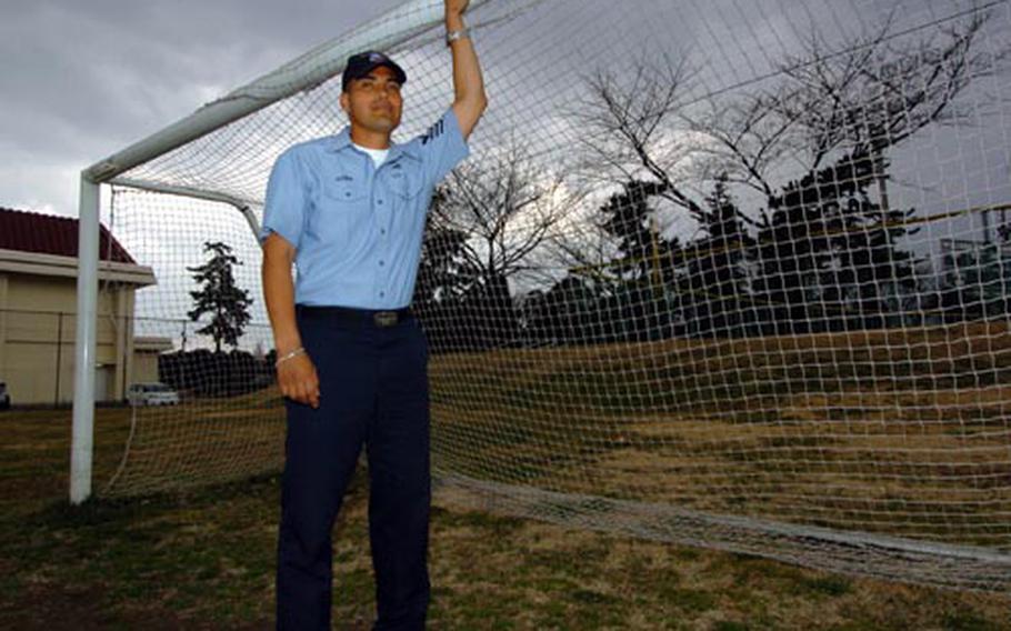 Petty Officer 1st Class Juan Juvera from NAF Atusgi was named captain of the All-Navy Men's Soccer team during his eighth appearance in the multi-service tournament held Feb. 1 to Feb. 8 at Dyess Air Force Base in Abilene, Texas.