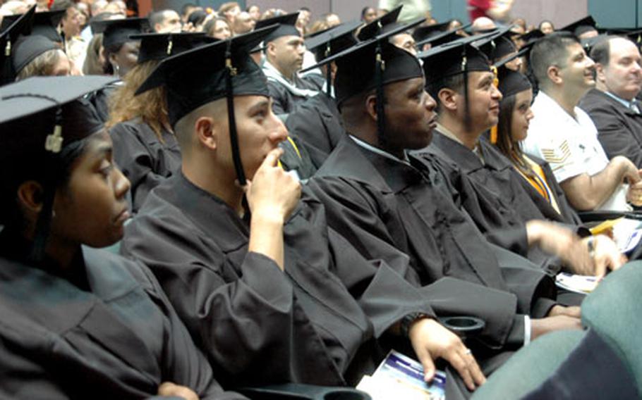 Graduates at the ceremony in Naples, Italy.