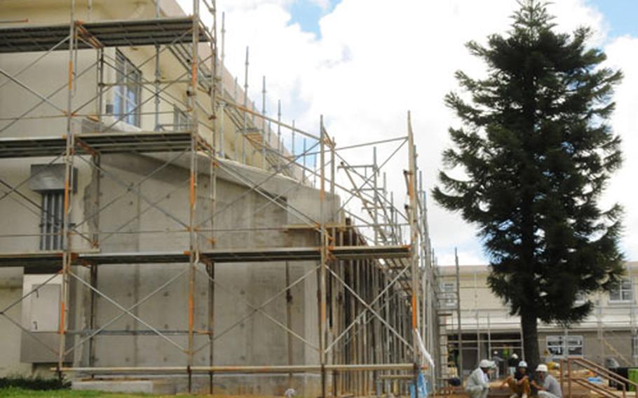 Workers continue the renovations of some housing units within the Jennings Housing Area on Kadena Air Base. Once all homes in a Jennings cul de sac have been renovated, they will be made available for occupancy, according to Kadena housing officials.