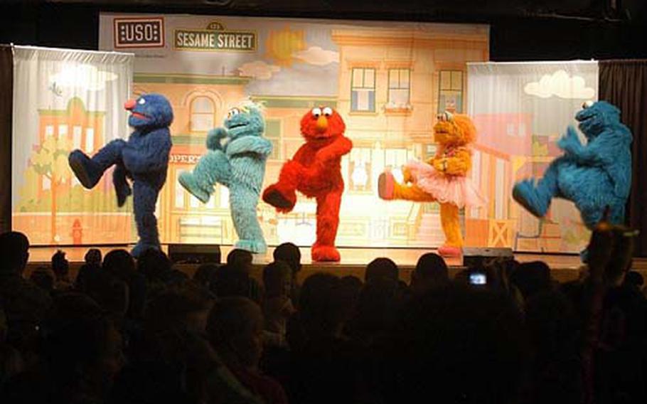 Characters from “Sesame Street” took some time off from their busy television schedule to entertain families at Aviano Air Base with a half-hour USO show.