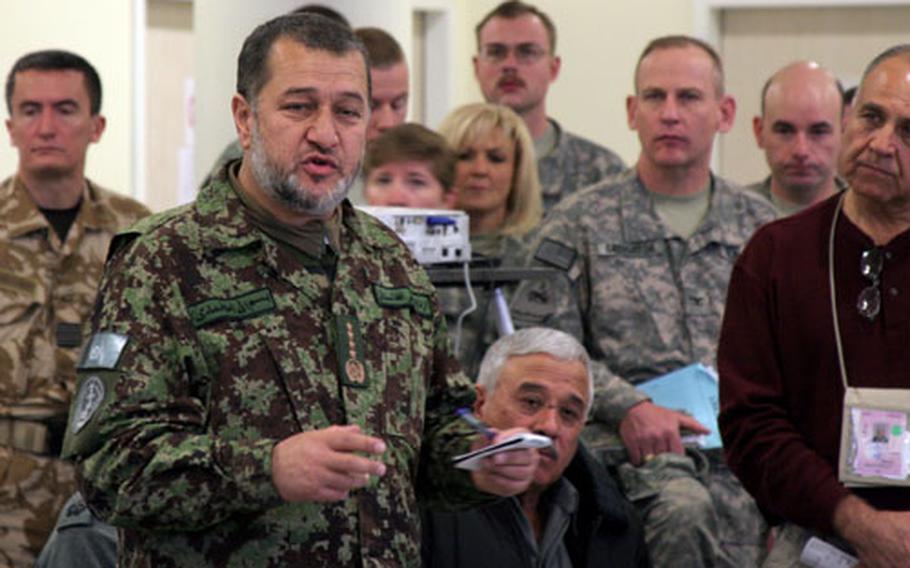 Afghan army chief Gen. Bismillah Khan Mohammadi, otherwise known as “Bismullah Khan," thanked U.S. Defense Secretary Robert M. Gates for committing 30,000 additional troops, which he called a "golden chance for Afghanistan."