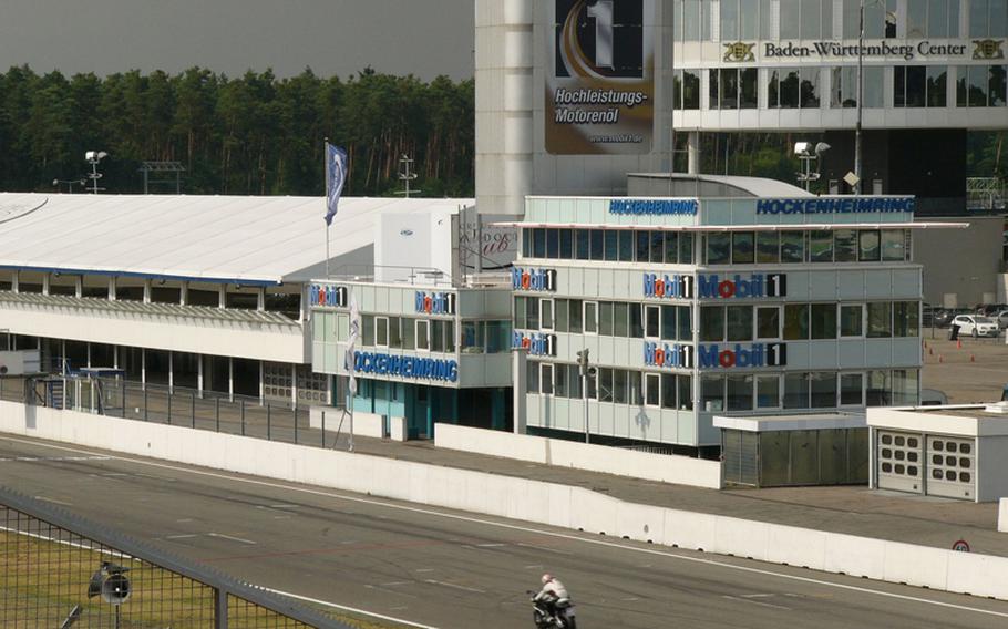 A lone biker tests his machine on Germany's Hockenheimring earlier this month. The track's 'Tourist-Rides' program permits evening visitors to test their own cars and motorcycles, and skills, on the track.