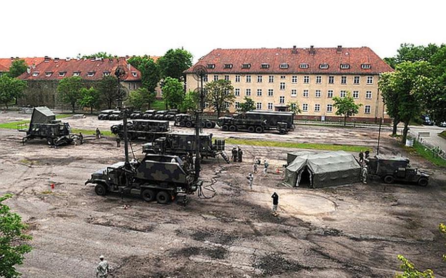 Soldiers from U.S. Army Europe's 5th Battalion, 7th Air Defense Artillery Regiment are deployed to Morag, Poland, where they are instructing Polish military members on the maintenance, storage and use of U.S. Patriot missile systems. The rotational deployments, scheduled for 30 days four times a year for the next two years, represent the most substantial presence of U.S. forces in Poland since World War II, according to Army officials.