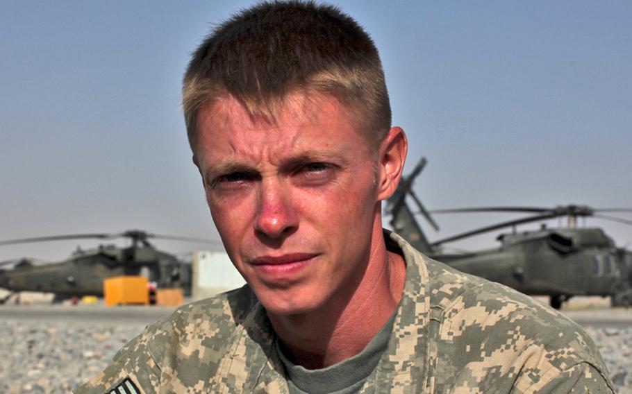Sgt. Derrick Costine, 28, of Clarksville, Tenn., served as crew chief for a UH-60 Black Hawk helicopter ambulance crew that saved a severely wounded soldier's life during a firefight July 2nd near Combat Outpost Terranova in the Afghandab Valley, northwest of Kandahar, Afghanistan. Costine is with the 101st Combat Aviation Brigade's Task Force Shadow.