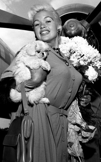 Jayne Mansfield in Germany in 1957.