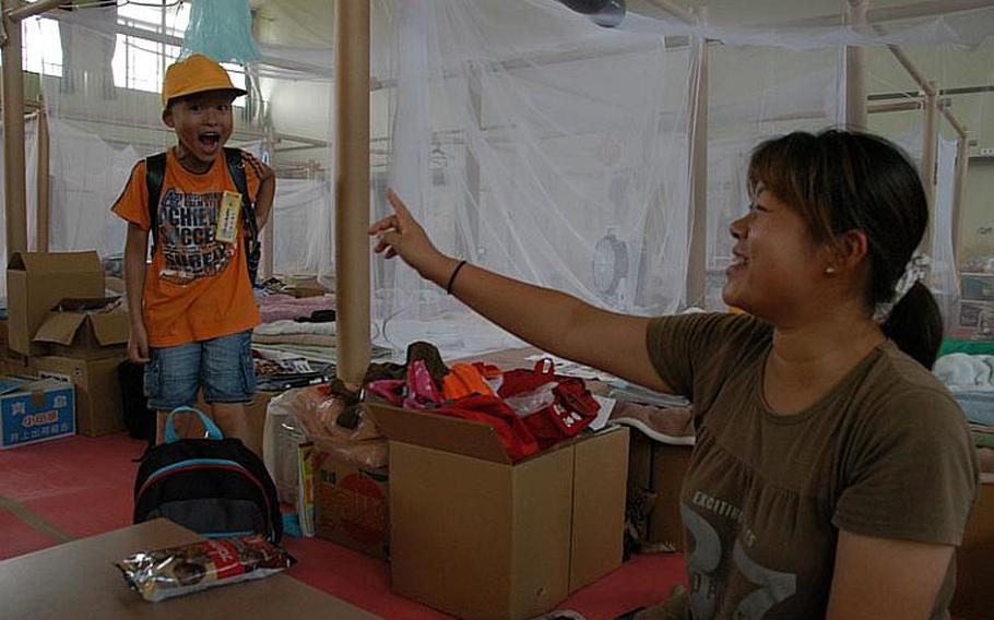 Rie Masuno has been living with her family at Watanoha Elementary School for five-and-a-half months.