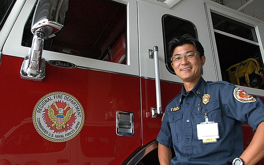 Japanese national and fire department drillmaster Yujiro Iwata, 43, has been credited with saving lives for training Sasebo Naval Base's 155 man department. Iwata is a two-time Navy Fire Service Instructor of the Year, and current 2011 Department of Defense Instructor of the Year. He was honored at a stateside ceremony late last month.