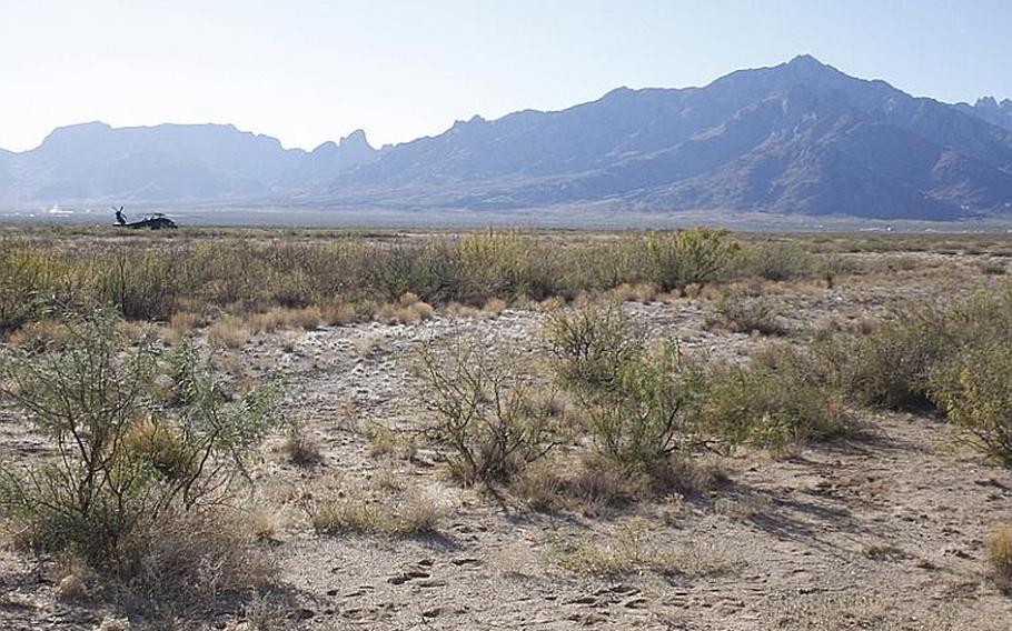 The mountains and desert plains of the White Sands Missile Range, N.M., are shown in this undated file photo.
