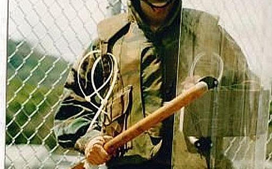 As shown in this photo taken from Facebook, mMembers of Company C were armed only with riot batons and shields as they entered the camp. More than 200 U.S. troops were medevaced after the 20-minute fight.