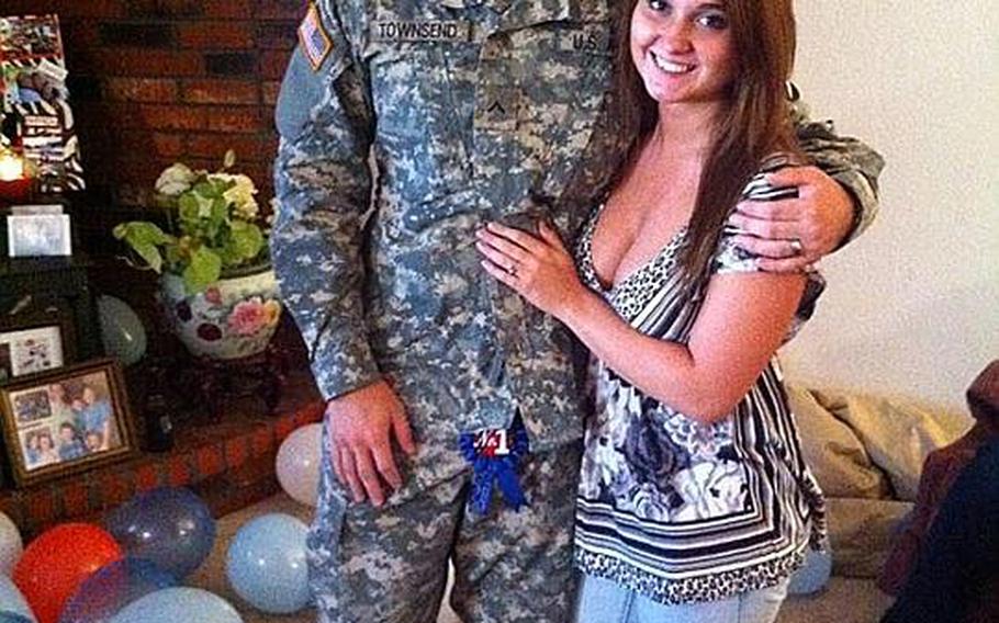 Pfc. Jon Townsend with wife Brittany Townsend.