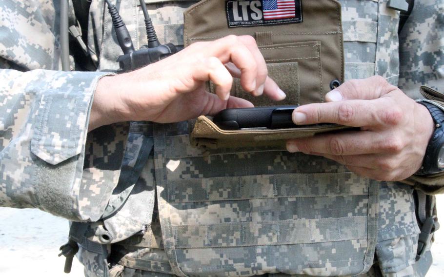 Troops from the 101st Airborne Division and 10th Mountain Division will use the Samsung Galaxy Note II loaded with special software and linked to the PRC-154A "Rifleman" radio in a system dubbed Nett Warrior. The smartphones were tested during network integration exercises involving hundreds of soldiers at Fort Bliss, Texas, and 250 similar systems were tested in Afghanistan last year by the 75th Ranger Regiment.