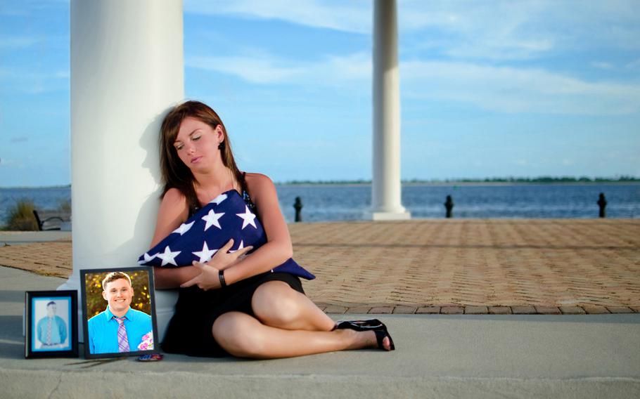 In June, Danielle Atwell returned to the pavilion in Pensacola, Fla. where she and her husband Marine Corps Sgt. Bradley Atwell were married in 2011.