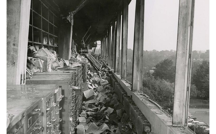 The aftermath of the 1973 was millions of burnt, waterlogged files.