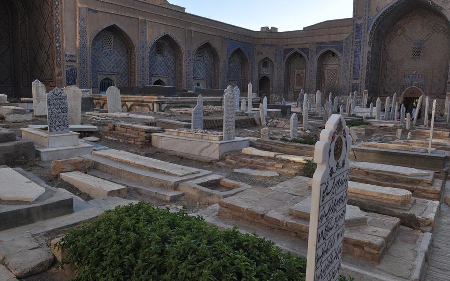 The Guzar Gah shrine in Herat, Afghanistan, which houses grave markers hundreds of years old, including the tomb of Khoja Abdullah Ansari, a renowned 11th-century poet.