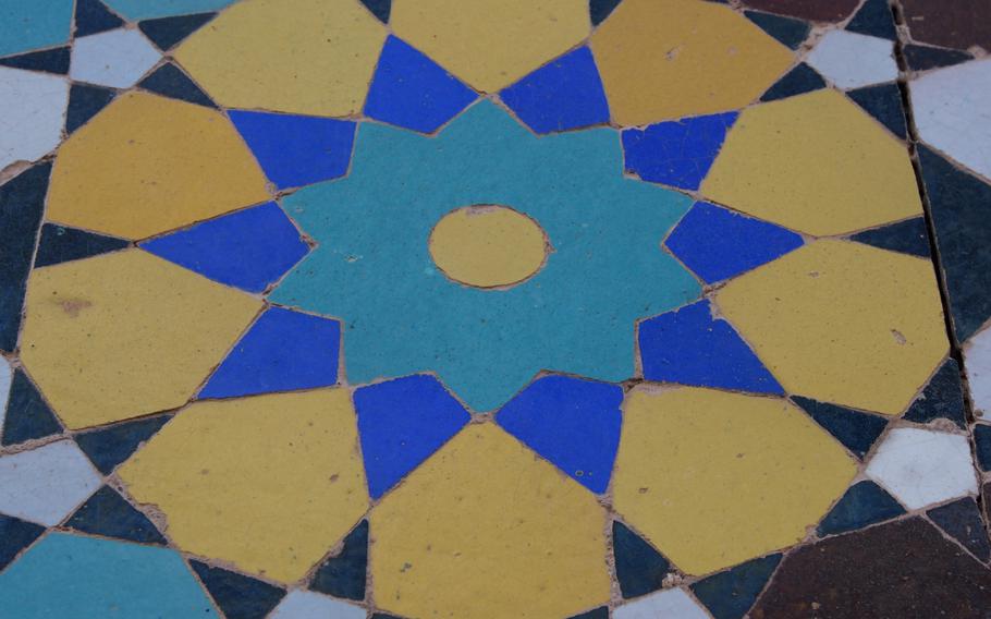 Tile work at the Jami Mosque, a massive complex in central Herat, Afghanistan.