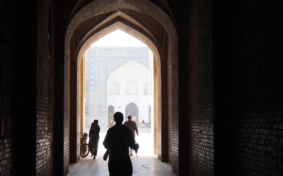 Entrance to the Jami Mosque, in Herat, a regional capital in the far west of Afghanistan.