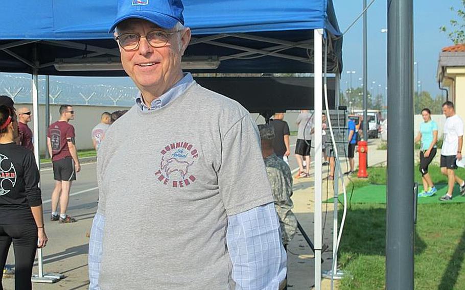 Tim Austin, secretary of the 173rd Airborne Brigade Association and a Vietnam veteran, was on hand at Del Din for the run. The relay race commemorates a battle in Vietnam on Nov. 8, 1965 in which 48 soldiers with the 173rd Airborne Brigade died.